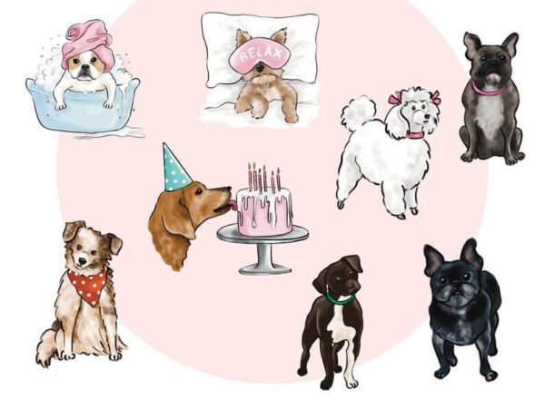 Dog Mom Fashion Illustration Clip Art - Image 6
