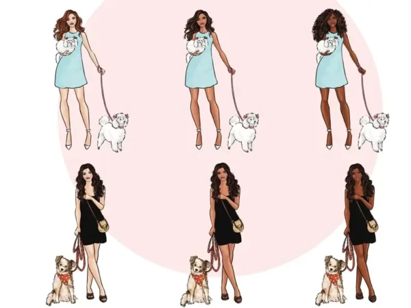 Dog Mom Fashion Illustration Clip Art - Image 3