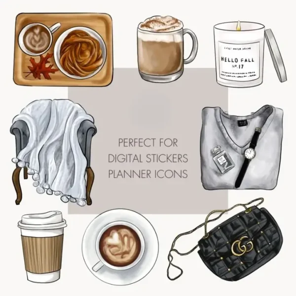 Fall Autumn City Girls Fashion Illustration Clip Art - Image 6
