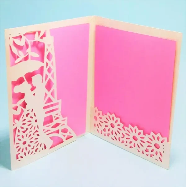 Eiffel Tower Wedding Card Design - Image 4