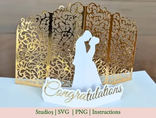 Elegant Pop-Up Wedding Card