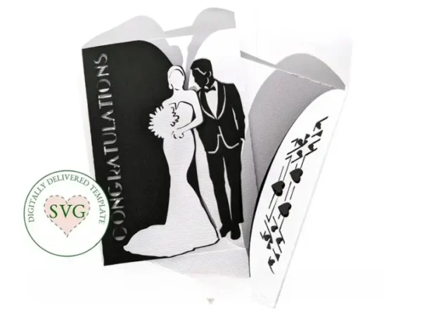 Elegant Wedding Card SVG