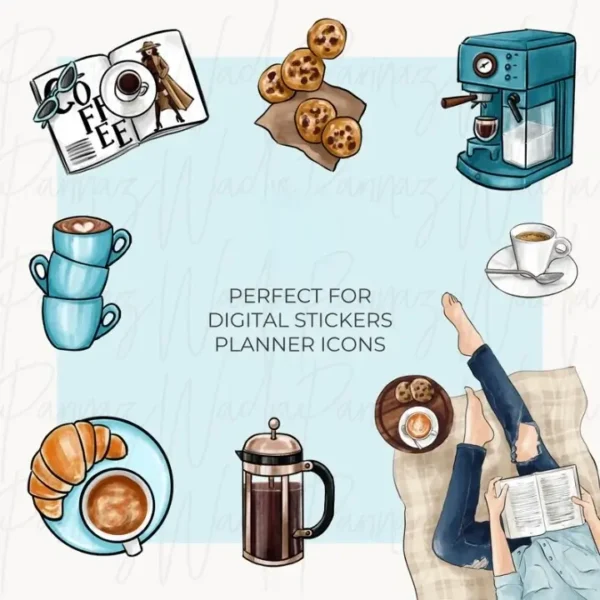 Hand Drawn Coffee Girls Clip Art - Image 8