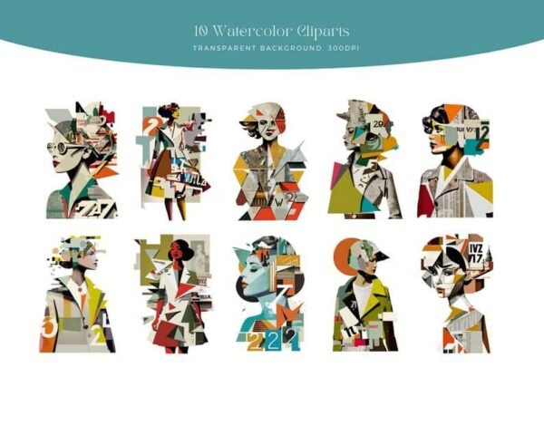Fashion Vintage Collage Clipart - Image 2