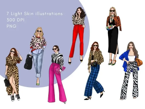 Girl Fashion Illustration Clip Art - Image 4