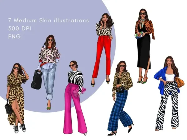 Girl Fashion Illustration Clip Art - Image 2