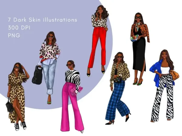 Girl Fashion Illustration Clip Art - Image 3