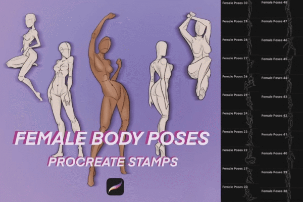 Female Pose Procreate Brushes