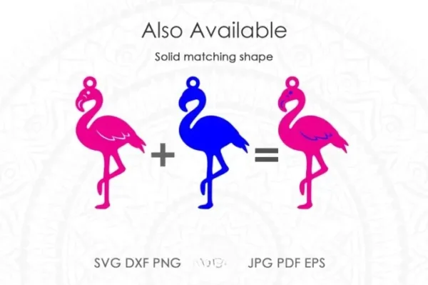 Flamingo Earrings SVG - Image 3