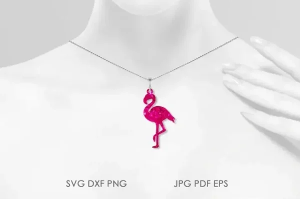 Flamingo Earrings SVG - Image 4