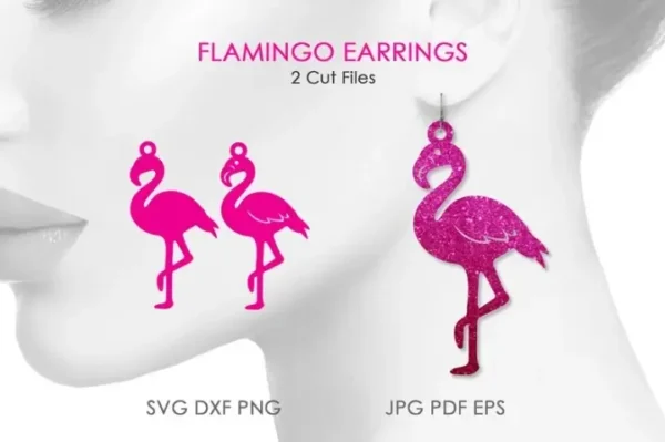 Flamingo Earrings SVG