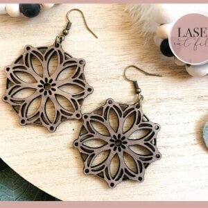 Floral Laser Cut Earrings svg
