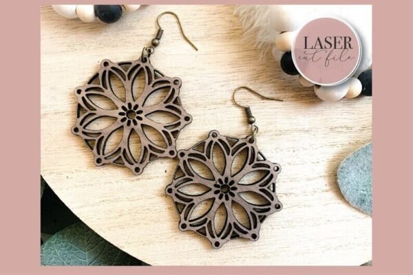Floral Laser Cut Earrings svg