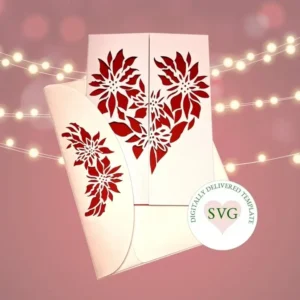 Flower Heart Gate Fold Wedding Card