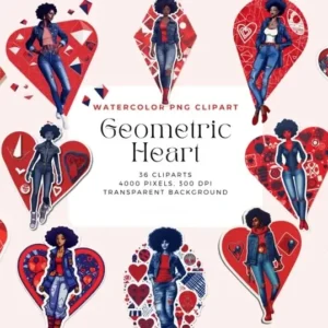 Geometric Heart Fashion Clipart
