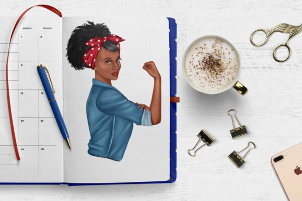 Black Girl Fashion Illustration Clip Art - Image 6