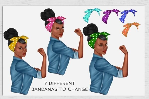 Black Girl Fashion Illustration Clip Art - Image 4
