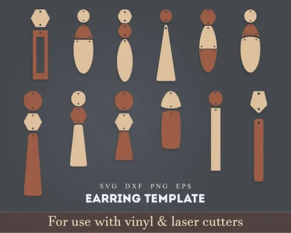 Compound Wooden Earrings svg Bundle - Image 8