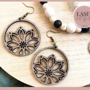 Glowforge Floral Laser Cut Earring