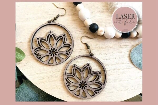 Glowforge Floral Laser Cut Earring