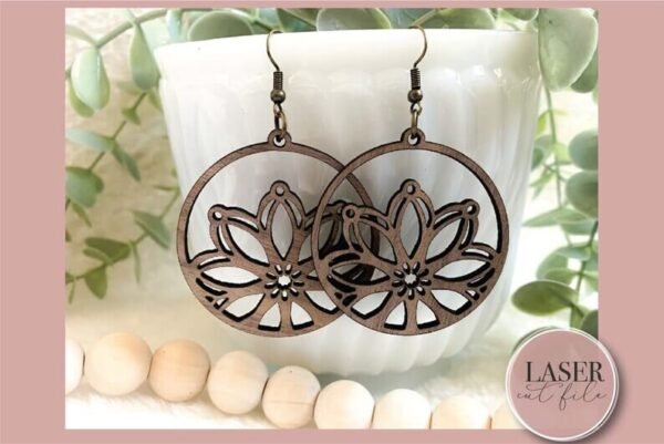Glowforge Floral Laser Cut Earring - Image 3