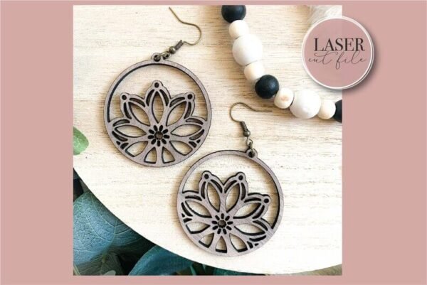 Glowforge Floral Laser Cut Earring - Image 4