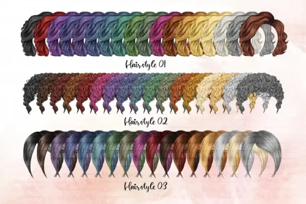Hair Chibi Hairstyles Clipart - Image 2