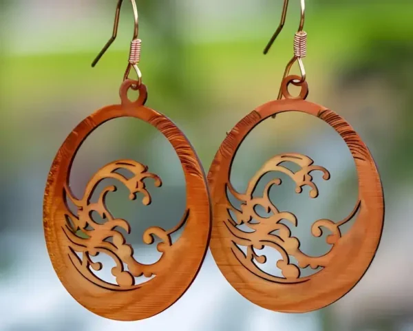 Handcrafted Laser Cut Wooden Earrings