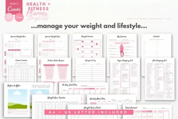 Health & Fitness Planner Canva Templates - Image 5