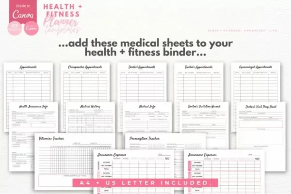 Health & Fitness Planner Canva Templates - Image 7