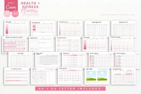 Health & Fitness Planner Canva Templates - Image 3