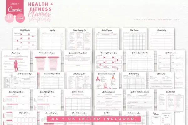 Health & Fitness Planner Canva Templates - Image 2