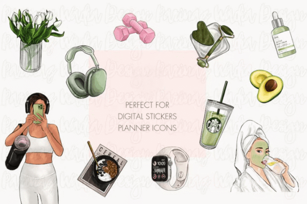 Self Care Planner Sticker Graphics - Image 6
