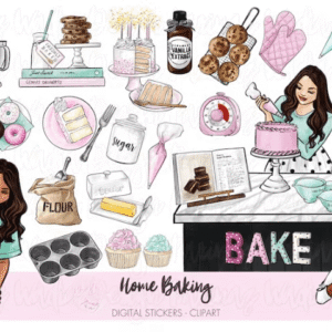 Home Baking Watercolor Clip Art