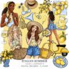 Italian Summer Hand Drawn Fashion Illustration Clip Art