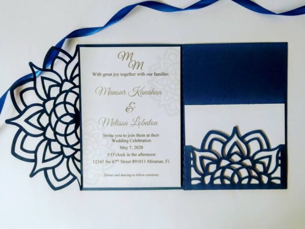 Moroccan Tri Fold Wedding Invitation Card - Image 5