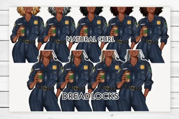 Policewoman Fashion Illustration Clip Art - Image 8