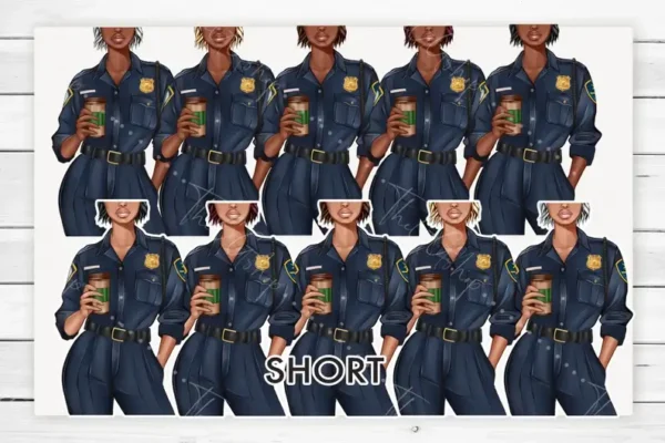 Policewoman Fashion Illustration Clip Art - Image 5