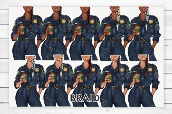 Policewoman Fashion Illustration Clip Art - Image 4