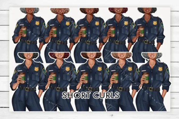 Policewoman Fashion Illustration Clip Art - Image 7
