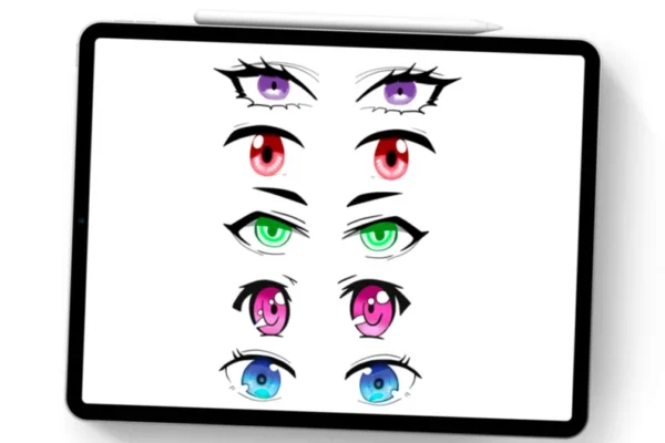 Procreate Brush 25 Manga Eye Stamp - Image 2