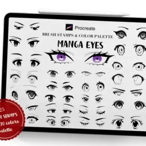 Procreate Brush 25 Manga Eye Stamp
