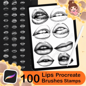 Procreate Realistic Lips Stamp Brushes