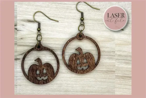 Pumpkin Laser Earrings svg - Image 3