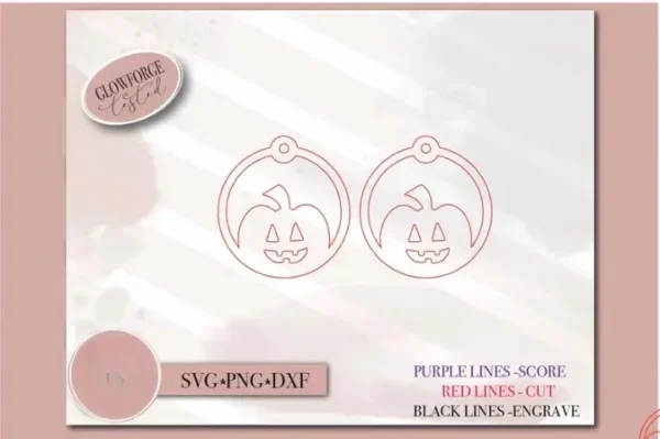 Pumpkin Laser Earrings svg - Image 2