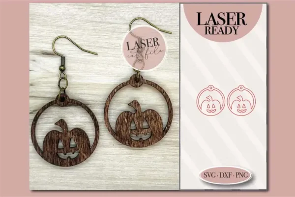 Pumpkin Laser Earrings svg