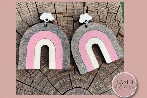 Acrylic Rainbow Laser Earrings - Image 4