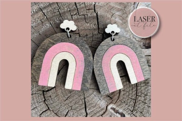 Acrylic Rainbow Laser Earrings - Image 3