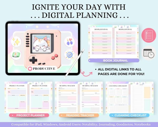 Cute Undated Digital Realistic Planner - Image 5