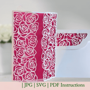 Rose Lace 3D SVG Wedding Gate Fold Card